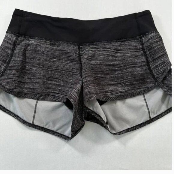 Lululemon Speed Short Bit Point Ice Grey‎ Black size 10 W7A19S - Picture 4 of 6